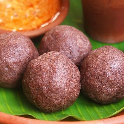 Ragi Mudde With Sambar